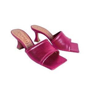 Vicenza Pink Metallic Heels, Size: 9 (Women)